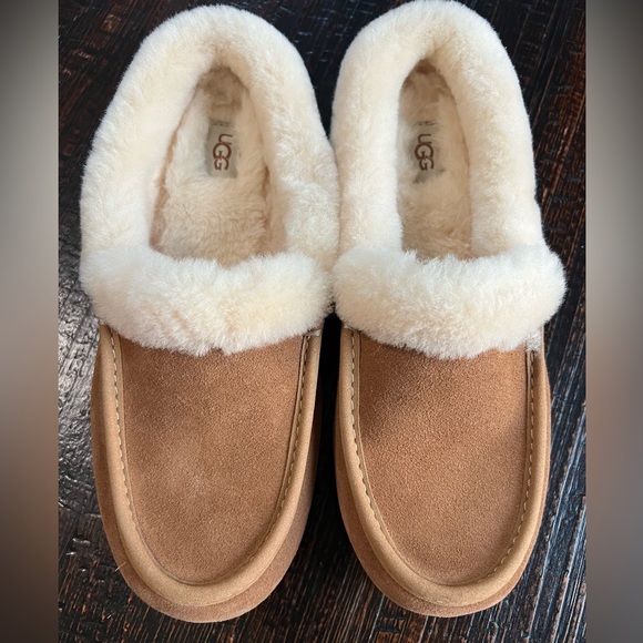 UGG Shoes - UGG Ansley Mule Chestnut Suede Slippers Women’s Size 6